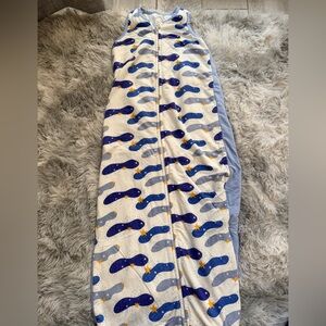Blue and Gray Patterned Bamboo Sleep Sack